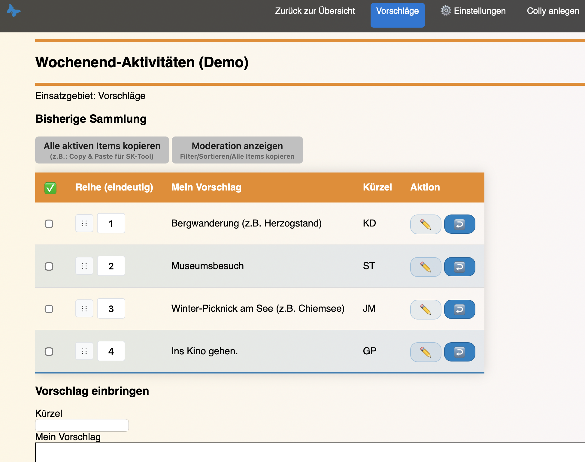 Moderator Ansicht